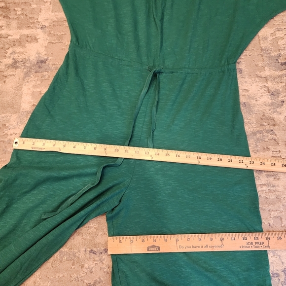 ASOS Green Wideleg Crop Jumper Jumpsuit Cotton Size 10 Stretch Waist - Picture 5 of 12